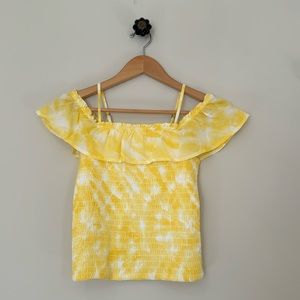 NWOT Yellow and White Abercrombie kids summer top.